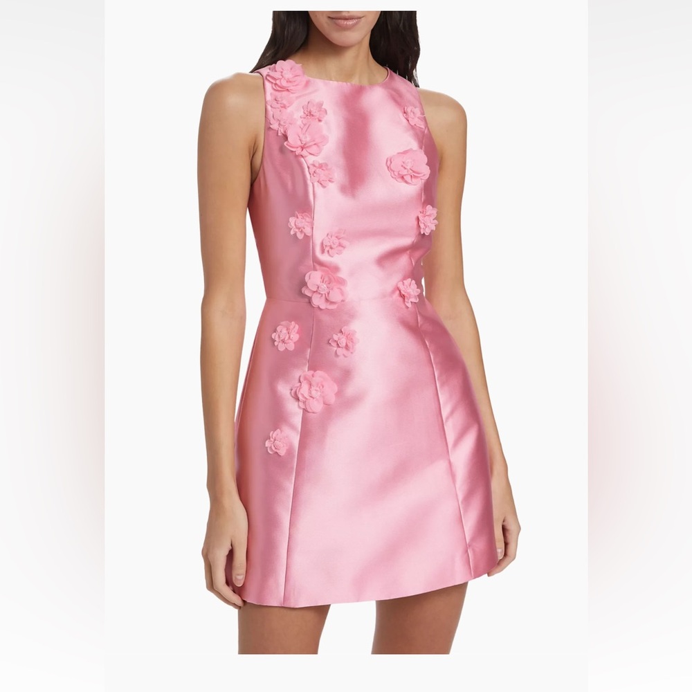 As it may pink satin flower dress